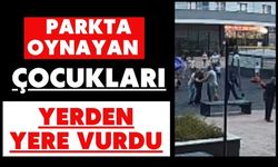 Parkta oynayan çocukları yerden yere vurdu
