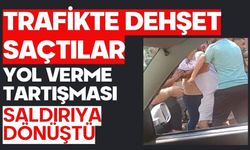 Trafikte dehşet saçtılar: Yol verme tartışması saldırıya dönüştü