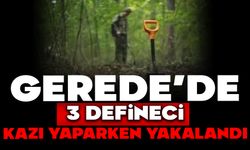 GEREDEʼDE 3 DEFİNECİ KAZI YAPARKEN YAKALANDI