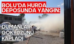 Bolu'da hurda deposunda yangın: Dumanlar gökyüzünü kapladı