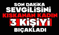 Sevgilisini kıskanan kadın 3 kişiyi bıçakladı