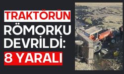 Traktörün römorku devrildi: 8 yaralı