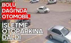 Bolu Dağı'nda otomobil, işletme otoparkına daldı