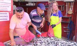 Kandilde bu sefer lokma yerine 1 ton hamsi ücretsiz dağıtıldı