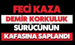 Demir korkuluk sürücünün kafasına saplandı