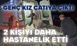 Genç kız çatıya çıktı, kurtarmak isteyenlerle birlikte mahsur kaldı