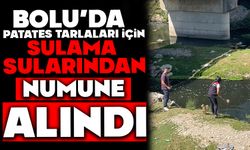 Bolu'da patates tarlaları için sulama sularından numune alındı