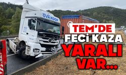 TEM'de tır bariyerlere çarptı: 1 yaralı