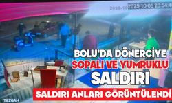 BOLU'DA DÖNERCİYE SOPALI VE YUMRUKLU SALDIRI ANLARI GÖRÜNTÜLENDİ