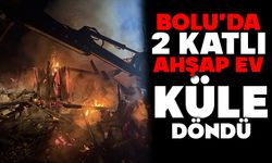 2 katlı ahşap ev küle döndü