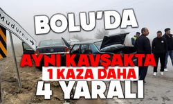 Bolu'da sürekli kazaların yaşandığı kavşakta yine kaza: 4 yaralı