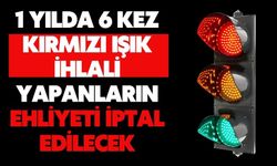 1 yılda 6 kez kırmızı ışık ihlali yapanların ehliyeti iptal edilecek