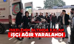 İskelenin altında kalan işçi ağır yaralandı