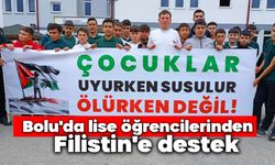 Bolu'da lise öğrencilerinden Filistin'e destek