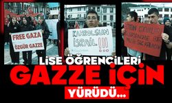 Lise öğrencileri Gazze için yürüdü