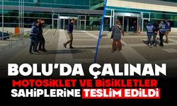 BOLU’DA ÇALINAN MOTOSİKLET VE BİSİKLETLER SAHİPLERİNE TESLİM EDİLDİ
