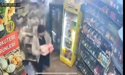 Kontrolden çıkan cip şarküteriye daldı: Kıl payı kurtuluş kamerada