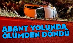 Abant yolunda ehliyetsiz sürücü takla attı