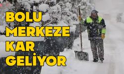 Bolu merkeze kar geliyor