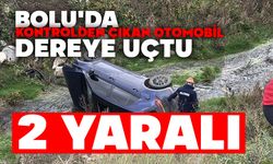 Bolu'da kontrolden çıkan otomobil, dereye uçtu: 2 yaralı