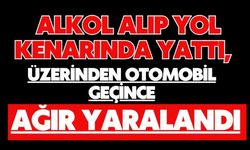 Alkol alıp yol kenarında yattı, üzerinden otomobil geçince ağır yaralandı