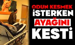 Odun kesmek isterken, ayağını kesti
