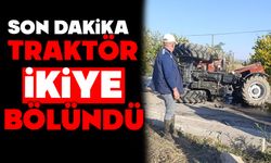 Traktör ikiye bölündü