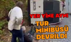 Yedigöller'de tur minibüsü devrildi