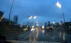 Maltepe'de minibüsün devrildiği anlar kamerada