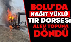 Bolu'da kağıt yüklü dorse alev topuna döndü