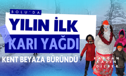 Bolu’da mevsimin ilk kar yağışıyla kent beyaza büründü