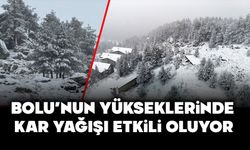 Bolu’nun yükseklerinde kar yağışı etkili oluyor