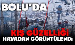 Bolu'da kış güzelliği havadan görüntülendi