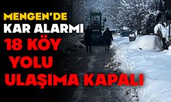Mengen’de Kar Alarmı: 18 Köy Yolu Ulaşıma Kapalı