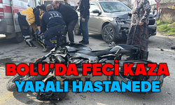Bolu'da motosiklet ciple çarpıştı