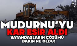 Mudurnu'yu kar esir aldı, Vatandaşların çözümü bakın ne oldu