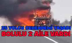 Yolcu otobüsü alev topuna döndü