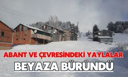Abant ve çevresindeki yaylalar beyaza büründü