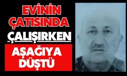 Evinin çatısında çalışırken aşağıya düştü