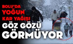 Bolu’da yoğun kar yağışı: Göz gözü görmüyor