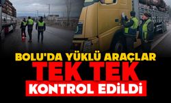 Bolu'da yüklü araçlar tek tek kontrol edildi
