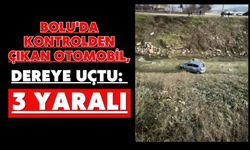 Bolu'da kontrolden çıkan otomobil, dereye uçtu: 3 yaralı
