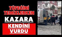 Tüfeğini temizlerken kazara kendini vurdu