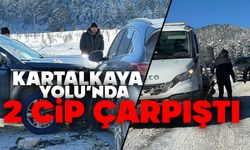 Kartalkaya yolunda 2 cip kafa kafaya çarpıştı