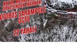 KAYAK MERKEZİNİN ZİRVESİNDEN İNERKEN OTOBÜS ŞARAMPOLE UÇTU: 22 YARALI
