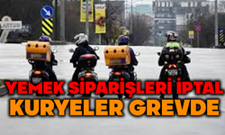 Yemek siparişleri iptal, kuryeler eylemde