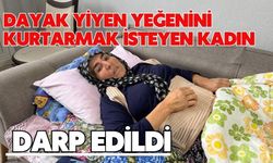 Dayak yiyen yeğenini kurtarmak isteyen kadın darp edildi