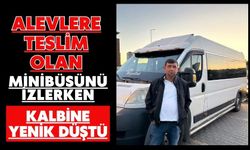 Alevlere teslim olan minibüsünü izlerken kalbine yenik düştü