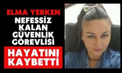Elma yerken nefessiz kalan güvenlik görevlisi hayatını kaybetti