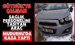 Göynük'te çalışan sağlık personelini taşıyan araç Mudurnu'da kaza yaptı